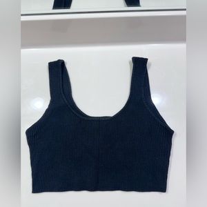 (L) Forever 21 Black Cropped Tank Top